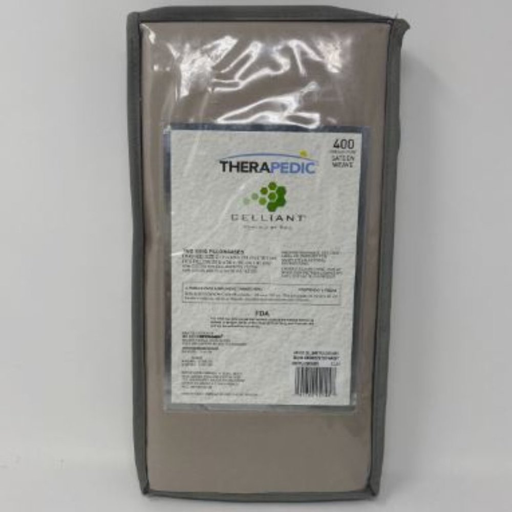 Therapedic Celliant 2 King Pillowcases 400TC Clay